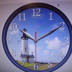 NEW Lighthouse 8" Wall Clock with Sea Gull SOUNDS and LIGHTS ! AWESOME!!